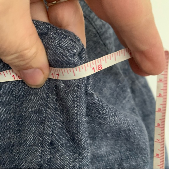 Free People Jacket Womens s Linen cotton Denim Chambray jean Oversized Balloon - Picture 8 of 9